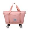 Travel Luggage Bag with Pulley Expandable Travel Bag Fashion Wet and Dry Separation Large Capacity Portable Fitness Bag