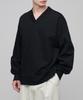 Oversized V-Neck Sweatshirt [Black]