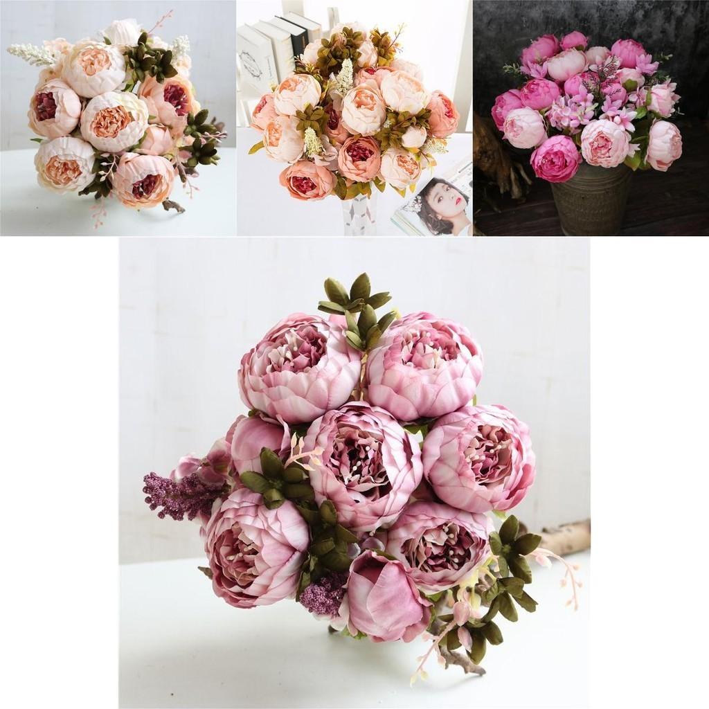 Umělé hedvábné pivoňky pro krásné svatební kytice a dekorace do stolu**