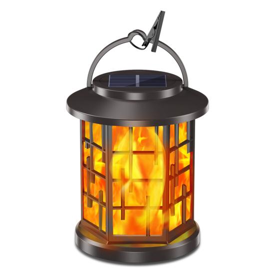 Solar Flame Light Outdoor Waterproof Hanging Solar Light Automatic ON/OFF Decorative Flickering Flame Solar Lantern