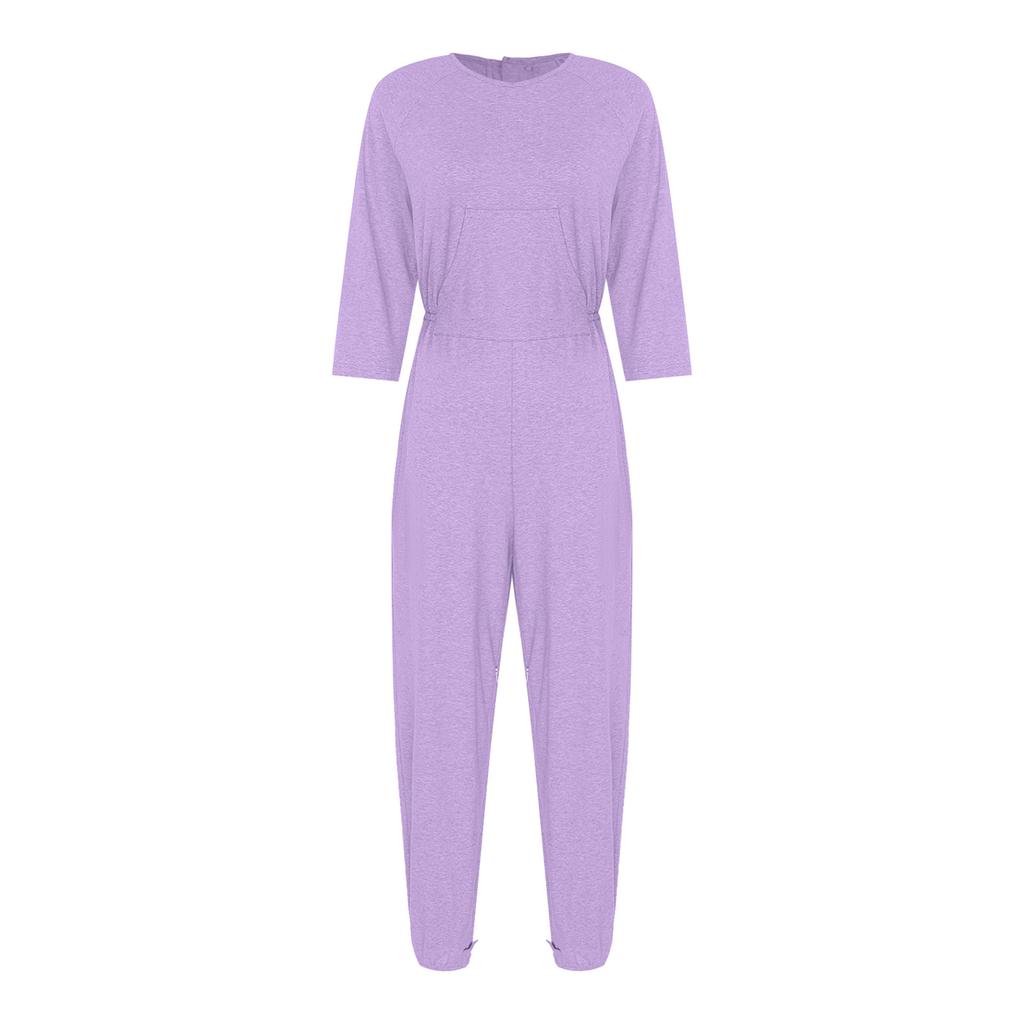 Macacão Adaptativo Anti-Rasgo para Idosas Pernas Traseiras Zíper Duplo nas Extremidades Manga Longa Calças Longas Macacões de Enfermagem