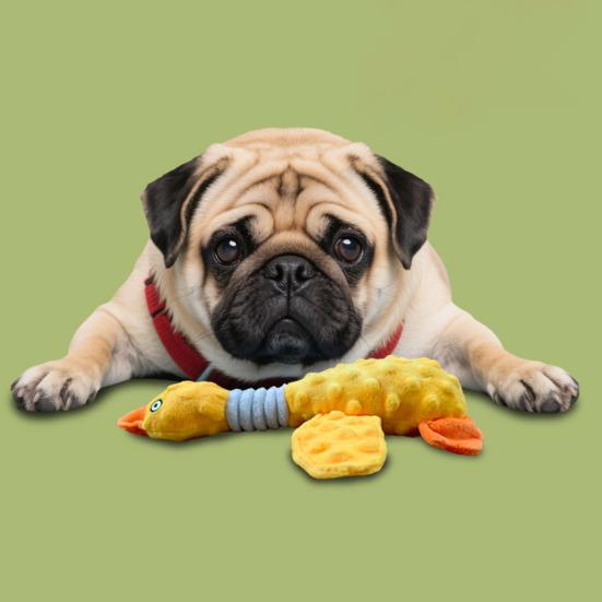 Stuffed Duck Dog Toy for Aggressive Chewers Soft Plush Duck Toy with Squeaker Crinkle Paper Puppy Chew Toy for Interactive Play And Boredom Relief