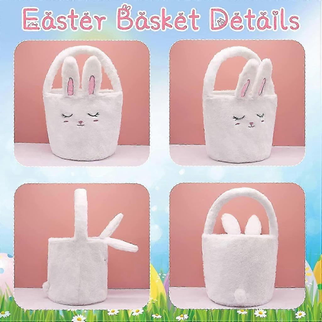 Easter Gift Basket for Children with Colorful Egg Hunting Bag