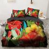 Flower Bird King Queen Duvet Cover Colorful Tropical Floral Bedding Set For Women Watercolor Plant 23Pcs Polyester Quilt Cover