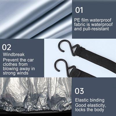 Car Full Wrapped Covers PE Material Outdoor Sunscreen Heat Sun UV Protection Dustproof Anti-UV Scratch-Resistant Car Cover