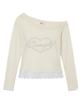 FAKIII Dream Girl Crystal Long Sleeve T-Shirt_Cream