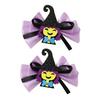 1 Pair Girl Hairpins, Anti-Slip Clip Design Bang Hair Pins, 3D Bow Pumpkin Skull Eyes Halloween Shape Hair Clips, Thick Ribbed Webbing Hair
