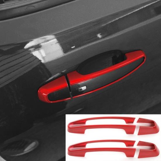

2pcs Exterior Door Handle Decor Cover Trim Bezels For Chevrolet Camaro 2017+ Red