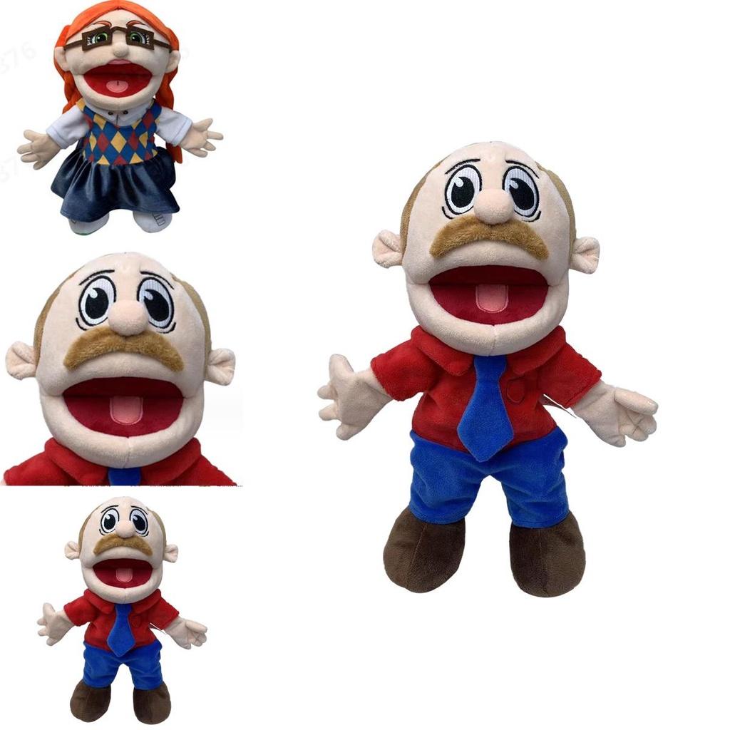 Marionnette à main en peluche pour enfant cartoon bouche ouverte pour l'interaction parent-enfant et cadeau d'éducation précoce Personnages)