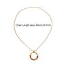 Splicing Amber Pendant Necklace Long Chain Minimalist Necklace Circle Pendant Necklace  Casual Wear