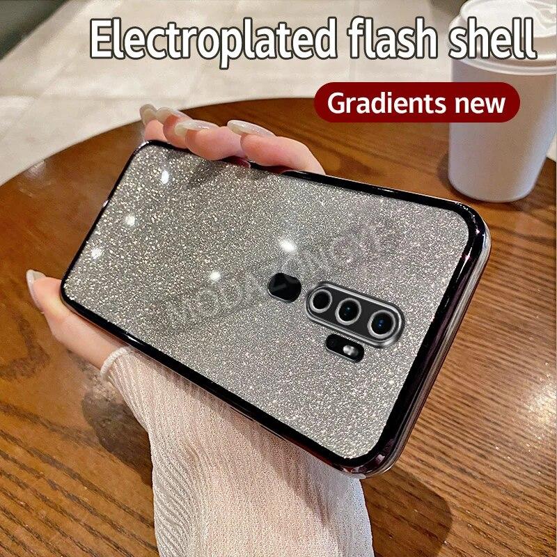 For OPPO A9 2020 Case Electroplating Soft Glitter TPU Cell phone Back Cover CPH1937 CPH1939 CPH1941 Phone Casing For Girl Woman
