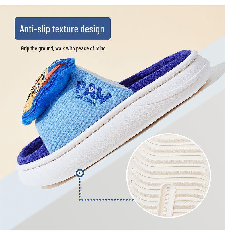 Pantuflas de Interior Antideslizantes de Dibujos Animados 3D Paw Patrol para Niños y Niñas - Lino Primavera/Otoño