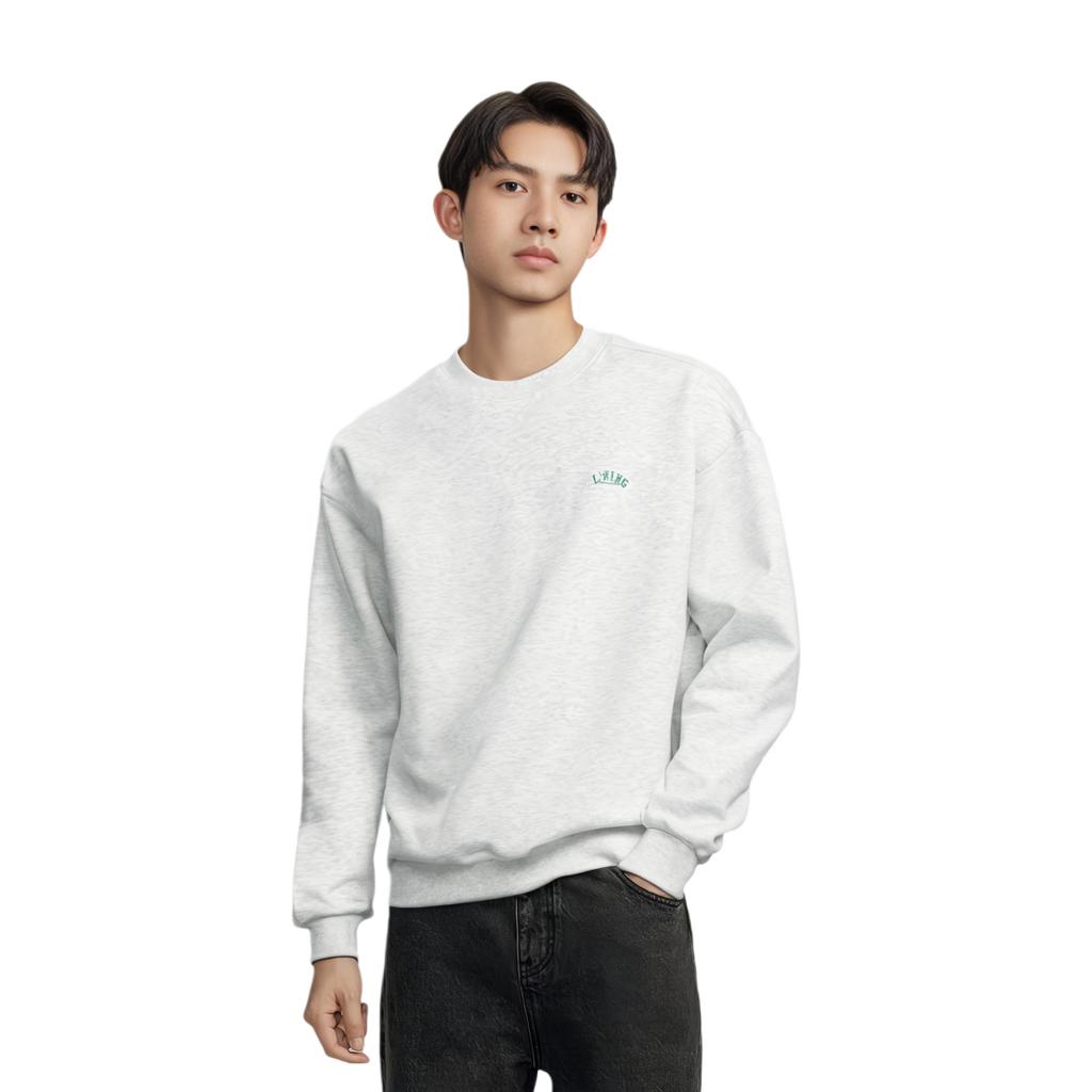 Li Ning Sports Trendy Collection Sweatshirt Men's Heather Gray Deep Antarctic Gray AWDT379-1