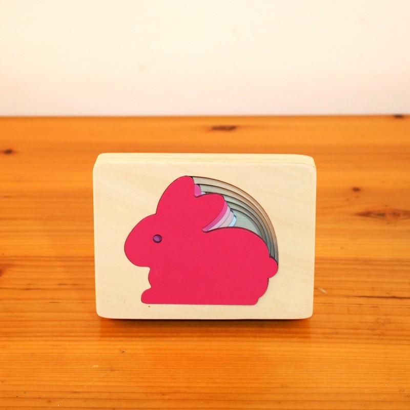 Children s wooden cartoon multi-layer gradual change story puzzle gradual change color cognition enlightenment early education parent-child puzzle toy