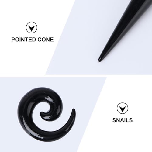 PAMINGONO 54Pcs Acrylic Ear Plugs for Women Ear Tunnels and Ear Expanders Black Stylish and Delicate for Parties and Banquets