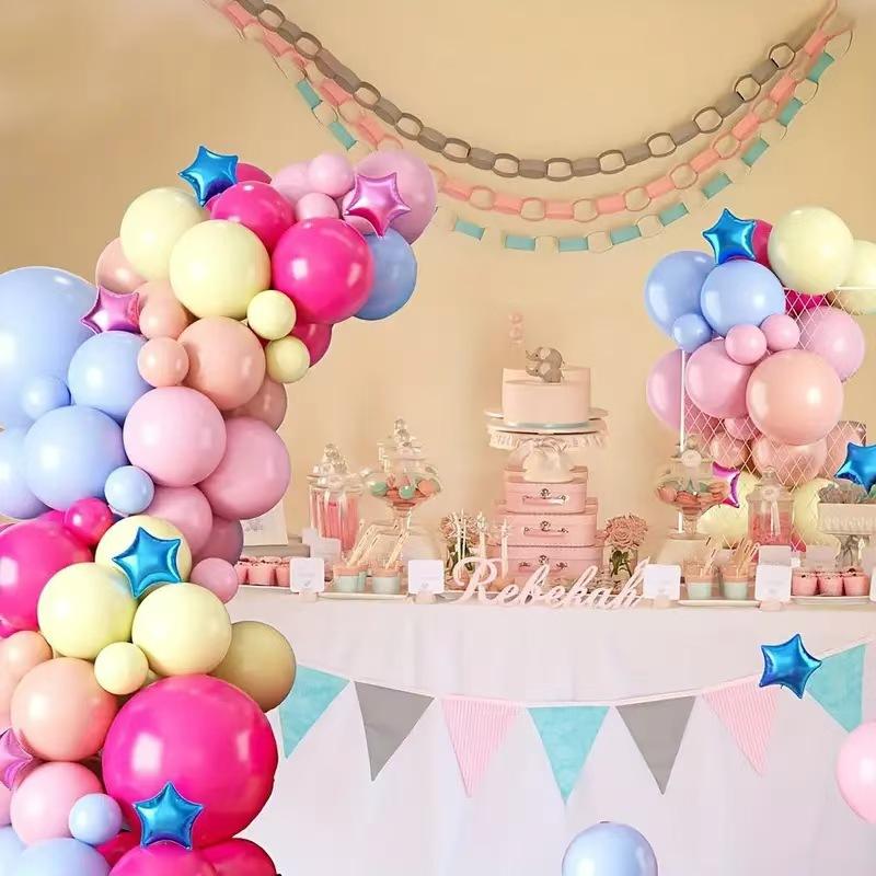 141 Piece Pink Blue Balloon Chain Set Girl Birthday Party Wreath Arch Celebration Baby Shower