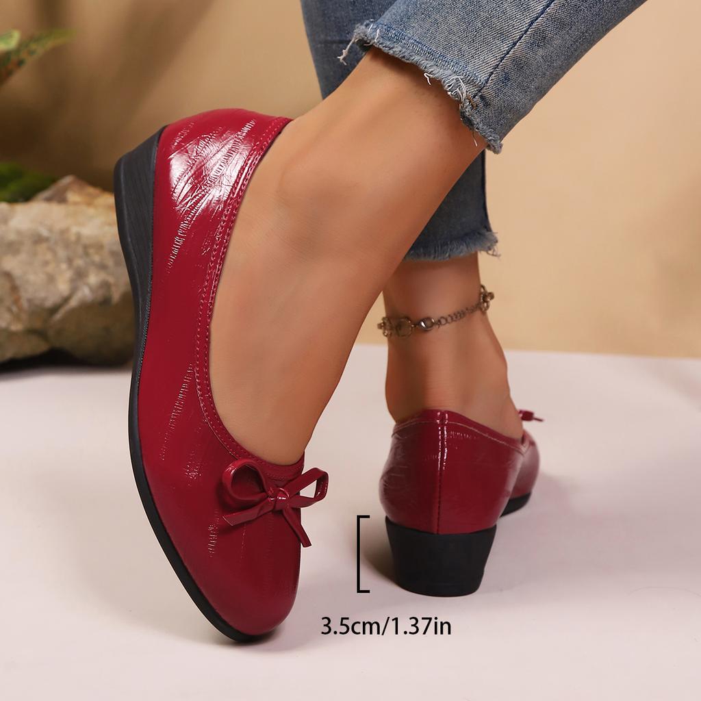 Fashion 2026 Spring Elegant Bowknot Ballet Flats Classic Shoe Round Toe Comfort Slip-On Ladies Fashion Loafers Leather Mules Shoes