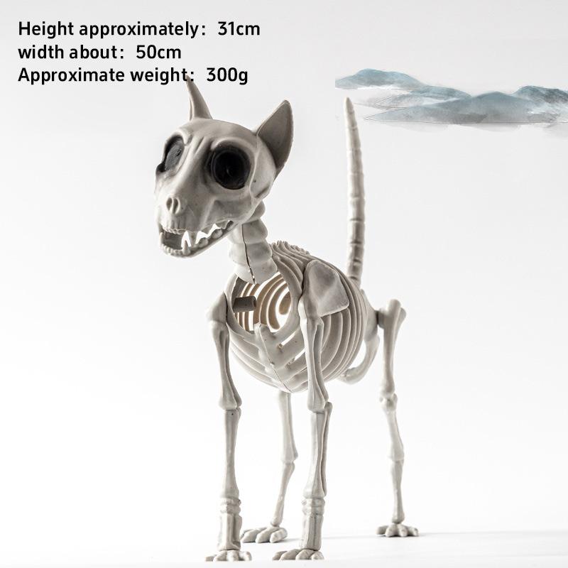 New Halloween Dog Skeleton Decoration Spooky Skeleton Animal Puppy Bones Skeleton Decoration For Halloween Indoor Outdoor