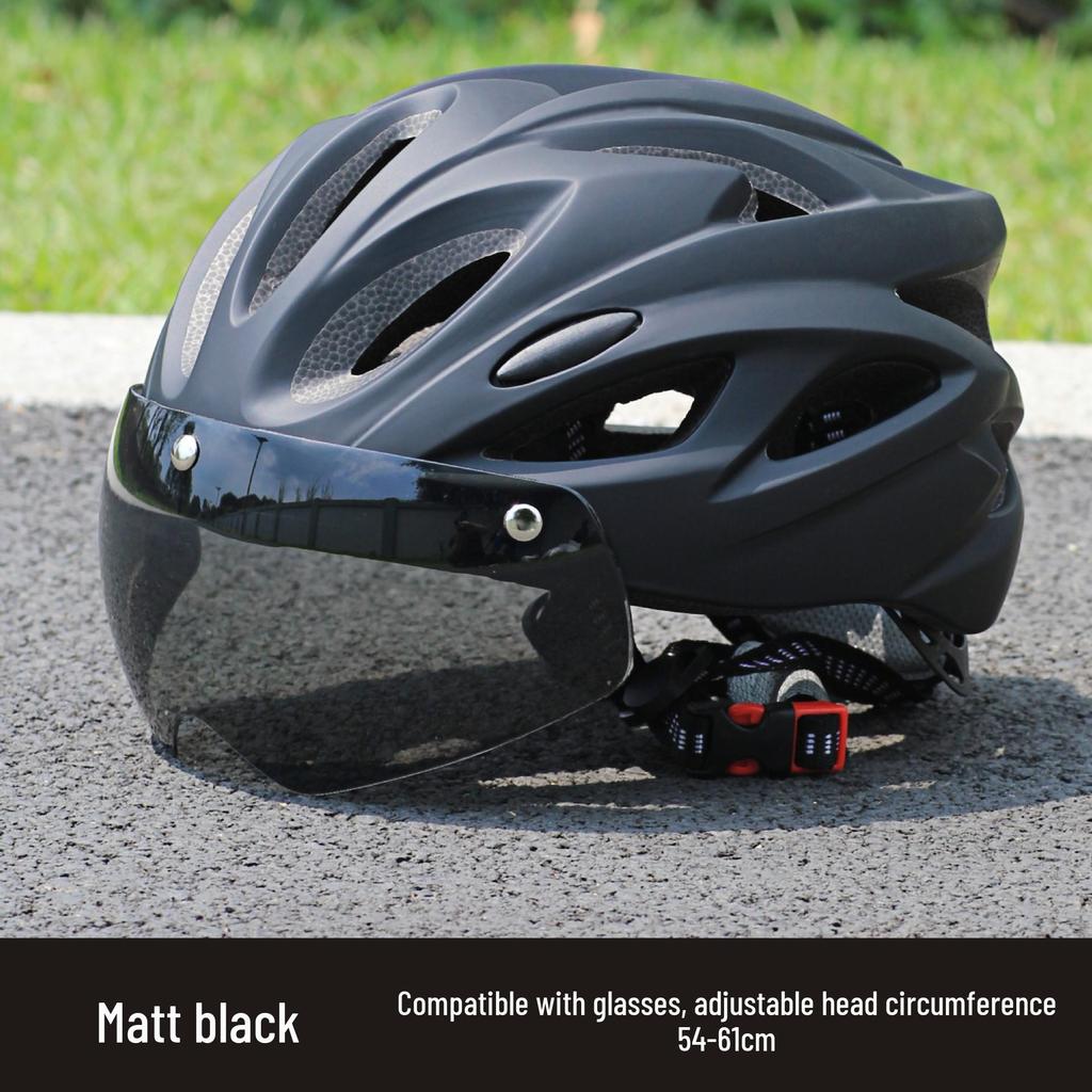 Unisex Mountain Biking Helmet with Magnetic Buckle & Goggles