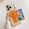 Ultra Thin Hard PC  Card Holder Clear Bracket Grip Magneti Case For iPhone 17 16 15 14 13 Pro Max For Magsafe Charge Cover