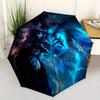 1pc Cosmic Lion's Portrait Pattern Automatic 3-Fold Umbrella, 8 Iron Frames, High-Value Folding Umbrella, Suitable for Office, Travel and Outdoor Adve