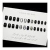 Nail Tip False Nails Nail Press Stylish Black Short Easy Off Nail Mine Type Korean Mass Produced Cosplay Nails Nail Art Cute Ladies Nail Glitter 24
