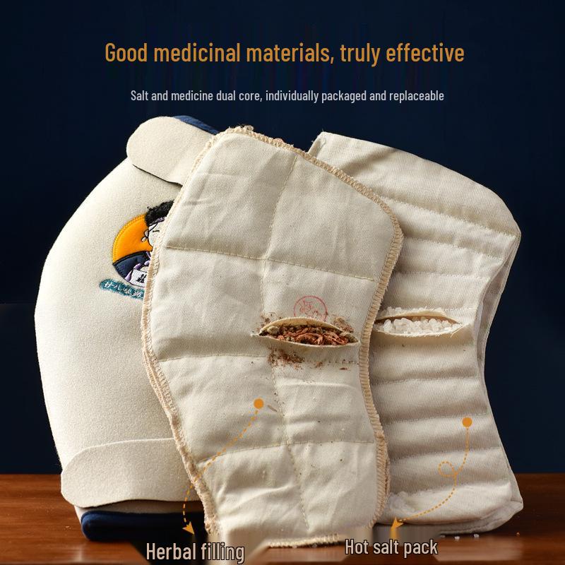 Grandma's Electric Heating Knee Pad: Warm Moxibustion Therapy with Sea Salt Pack for Joint Relief
