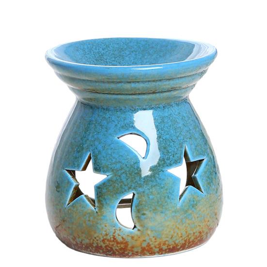 

Ceramic Wax Melt Warmer Essential Fragrance Oil Diffuser Small Tea Light Candle Holder Desk Incense Aroma Burner for Home Bedroom Decor синий