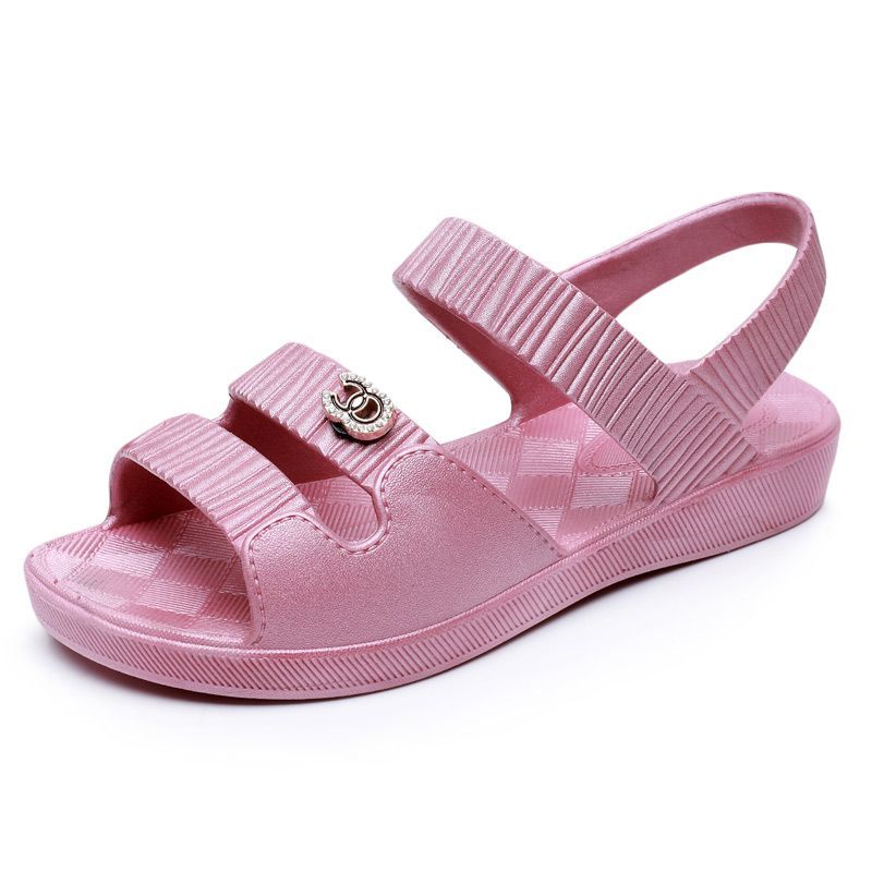 Sandals for Women, Summer New Style Fashionable Flat Heel Non Slip Wear-resistant Cool Slippers for Outdoor Wear