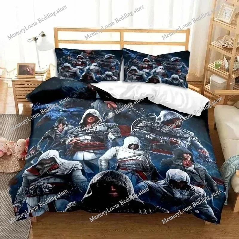 Game A-Assassin S Creed Art Bedding Set Gamer Duvet Cover Set Adult Boys Bedroom Single Double King Size Comforter Quilt Cover