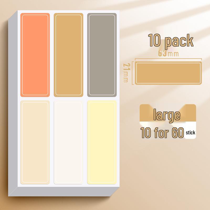 Cute Waterproof Self-Adhesive Color Label Stickers - Writable for Office and Price Marking Tasks