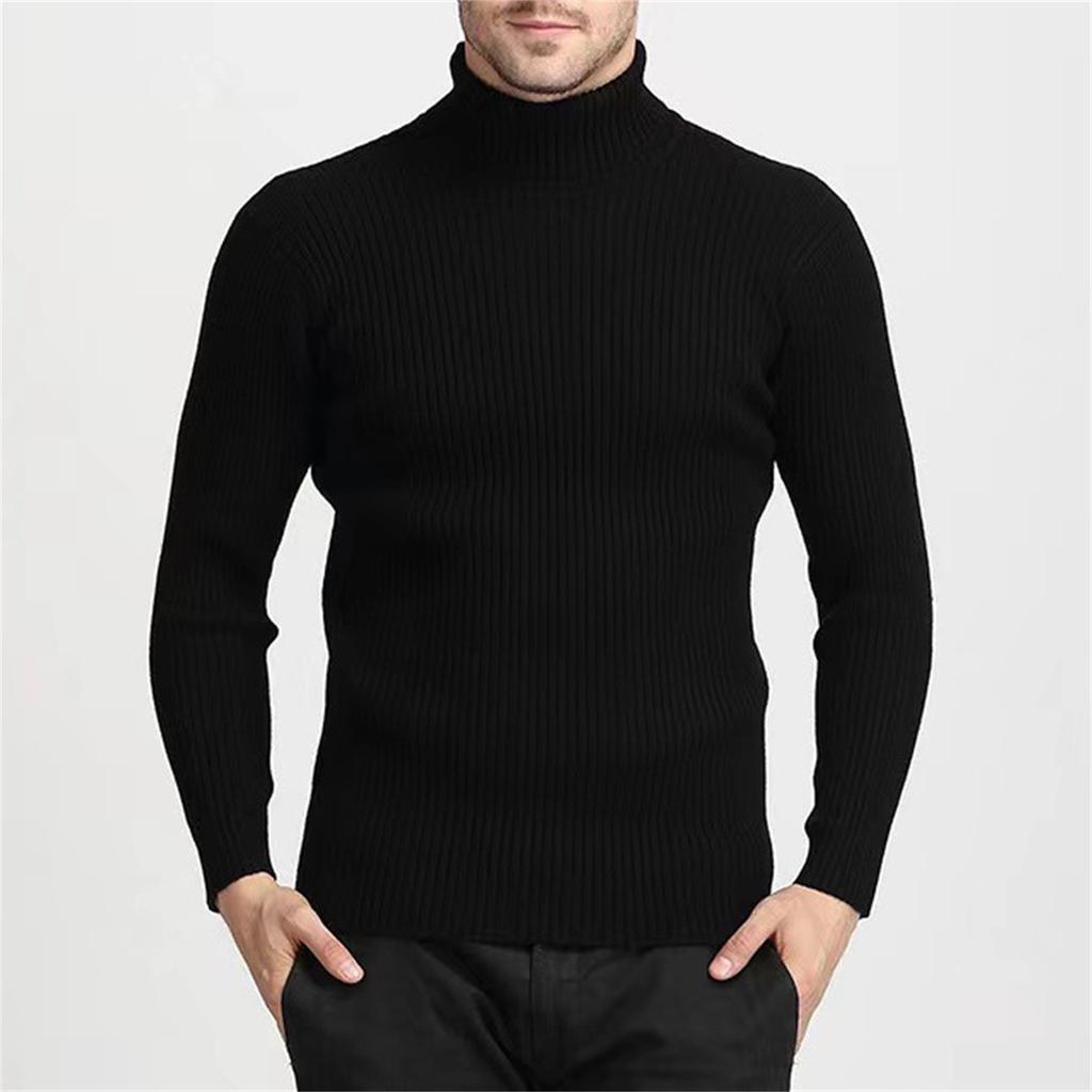 Men's Winter Casual Long Sleeve Turtleneck Knitting Sweaters Tops Blouse