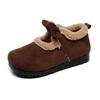 Womens Winter Warm Fleece-Lined Slip-On Mary Jane Flat Shoes With Non-Slip PVC Sole