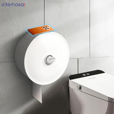 Roll Paper Towel Dispenser Punch Free Wall Mounted Tissue Dispenser for Toilet Bathroom
