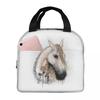 Horse Portrait, HG Gray Insulated Lunch Bag for Women Office Cooler Thermal Food Box Tote Portable Lunch Boxes Container