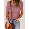 New Women's Round-neck Cutout Short-sleeved Sexy Top Knitted Crochet Sweater