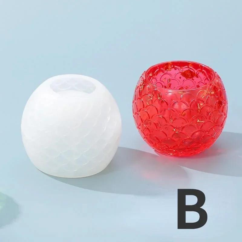 Handmad Creative DIY Succulents Flowerpot Silicone Mold Fish Tank Craft Storage Box Making Plaster Resin Candle Jar Casting Mold