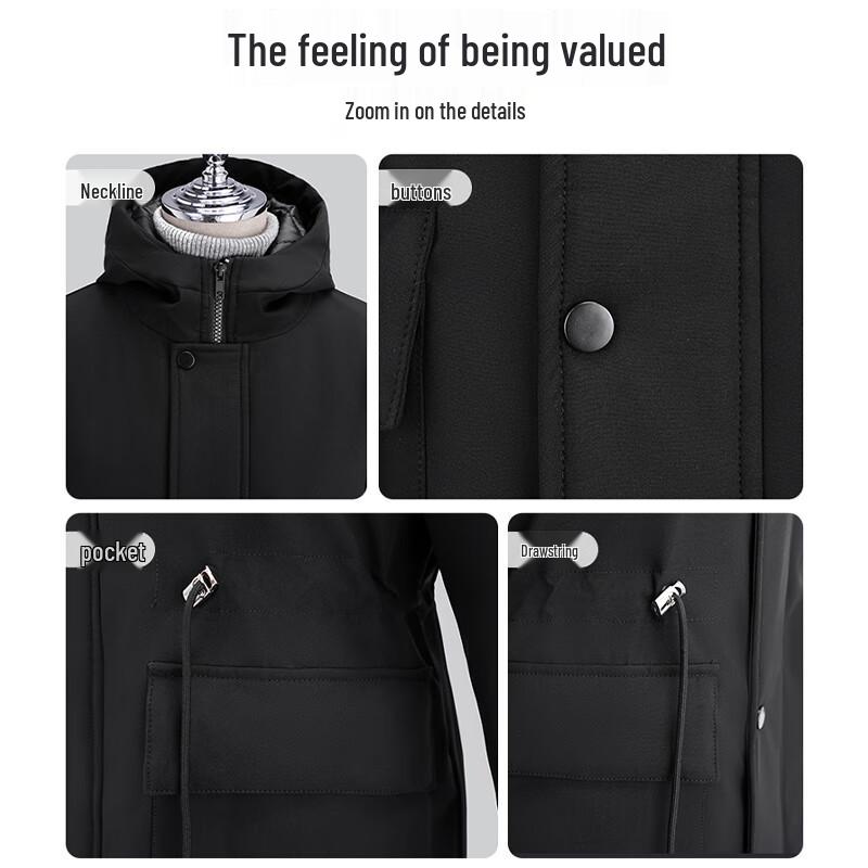 Teluoman Unisex Winter Thickened Cotton Parka