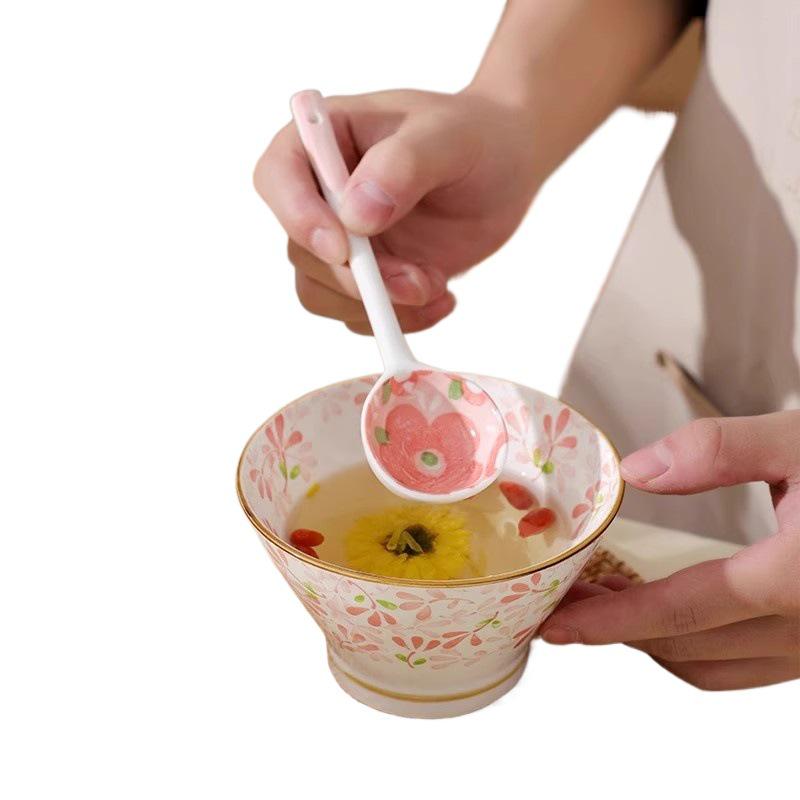 Ceramic Underglaze Twisty Stirring Spoon - Cute Children's Tableware and Dessert Spoon