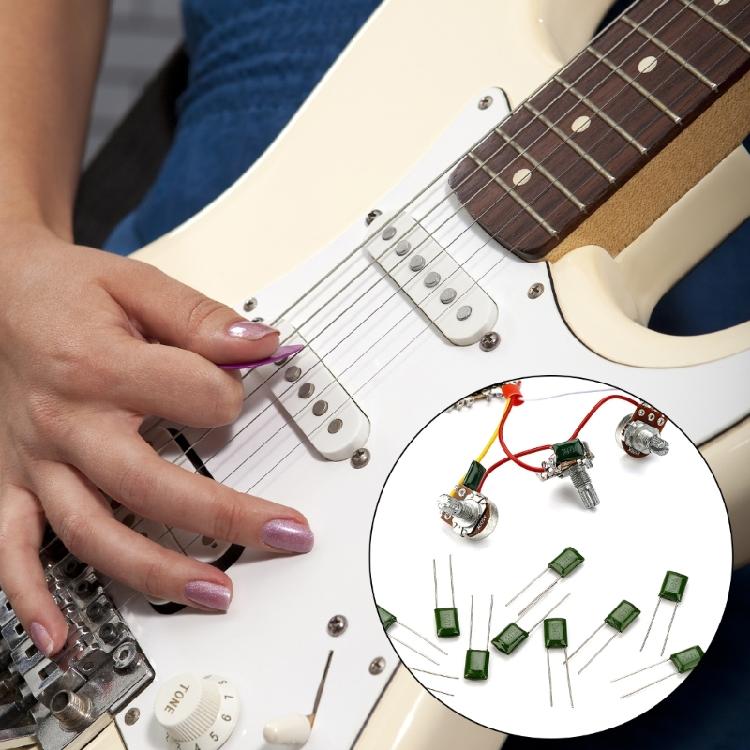 10Pcs Electric Guitar Replacements Parts Guitar Tone Capacitors Guitar Capacitor Tone Caps Capacitors for Guitar Bass