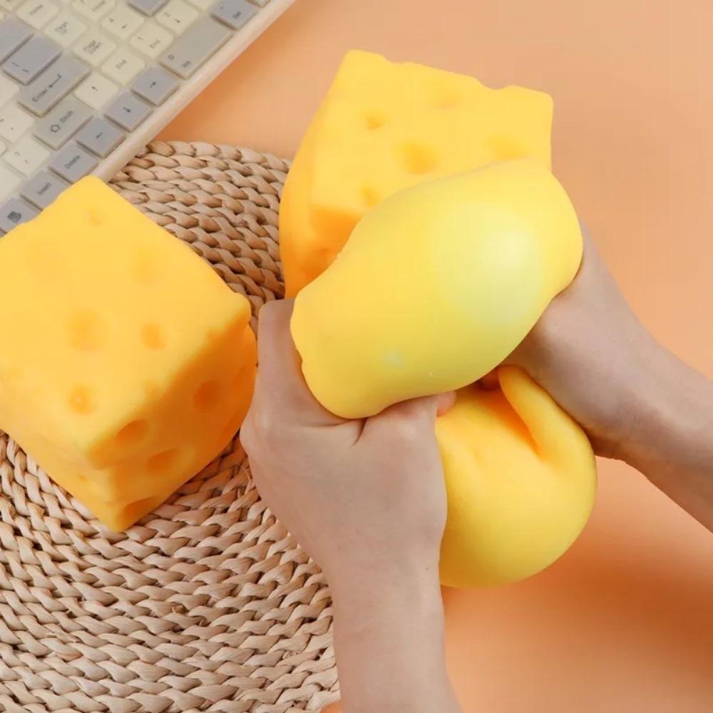 Toys Kids Childrens Squishy Giant Cube Cheese Squeeze Toy Soft Stress Relief Slow Rising Sensory Fidget for and Adults Relaxing Gift Presents
