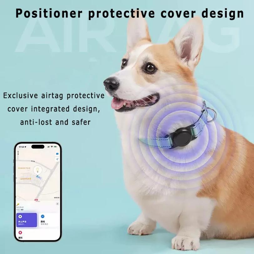 Reflective Dog Collar Adjustable Comfortable Pet Collars with Buckle for Medium Dogs AirTag Dog Collar