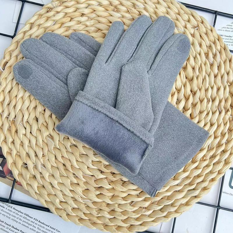 Winter Keep Warm Touch Screen Plus Velvet Inside Mens Gloves Fashion Personality Simple Thicken Man Outdoor Drive Cycling