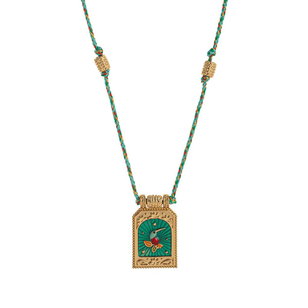 Hot selling artistic retro style tarot card heart eye flame pendant necklace for women's fashion gold-plated color preservation