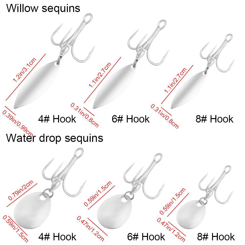 HOT Sharp Back Thorn Fishing Hook with Sequin Carbon Steel Jigging Bait Turn Ring Sequins
