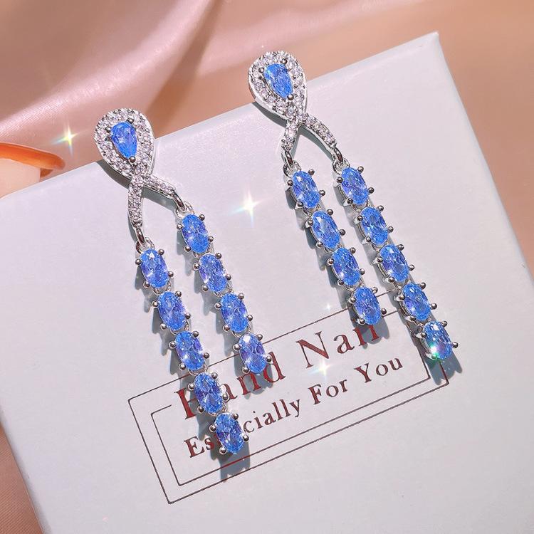 

Серьги в стиле барокко с квадратными бриллиантами в стиле барокко, рубинами и сапфирами, элегантная подвеска для банкета, мода, роскошь, кристалл