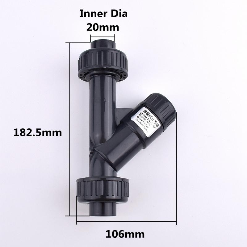 

I.D 20mm~90mm Industrial Top-Grade UPVC Y-Type Check Valve Aquarium Tank Adapter Garden Irrigation Check Coulping Fittings 1pc