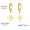 Moon Star Drop Earrings for Women Gold Stainless Steel Hoop Earrings Simple Fashion Jewelry Gift