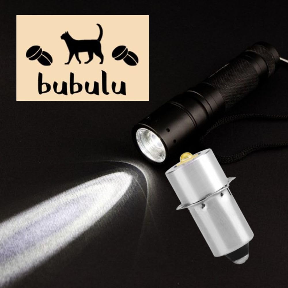 Bubulu Flashlight Bulb Replacement LED White 6V-24V (Set of 2)