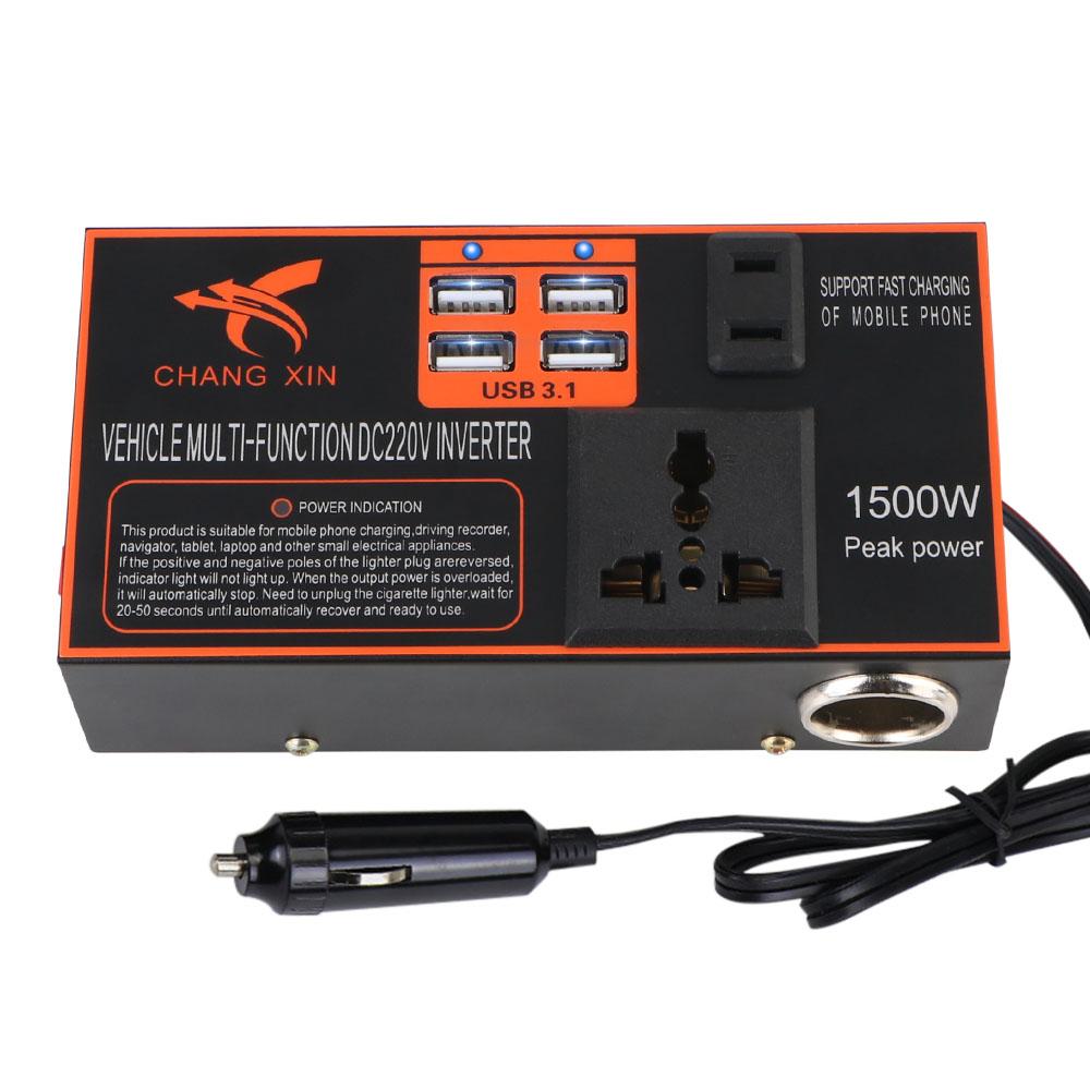 DC 12V/24V to AC 110V/220V 8 Ports Cigarette Lighter Socket USB Chargers Cigar Lighter Plug Power Adapter Converter Car Inverter